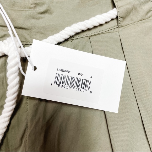 FRAME Tie Up Rolled Rope Belt Olive Green Shorts - Picture 9 of 9